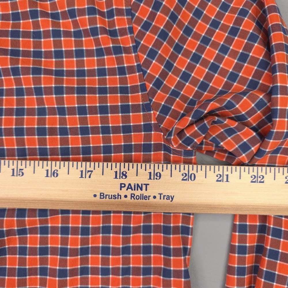 Vineyard Vines Shirt Men Small Orange Check Long Sleeve Brrr Cooling Stretch OTG - Picture 9 of 12